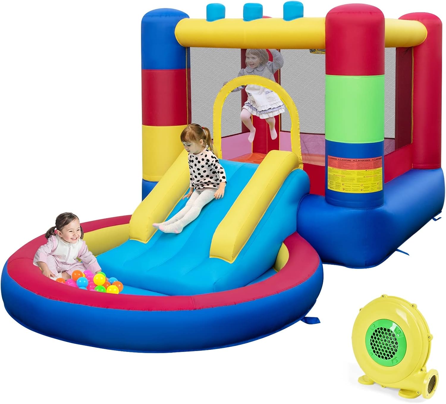 Costzon Water Slide Bounce House, Jigsaw Theme Bouncy House for Kids