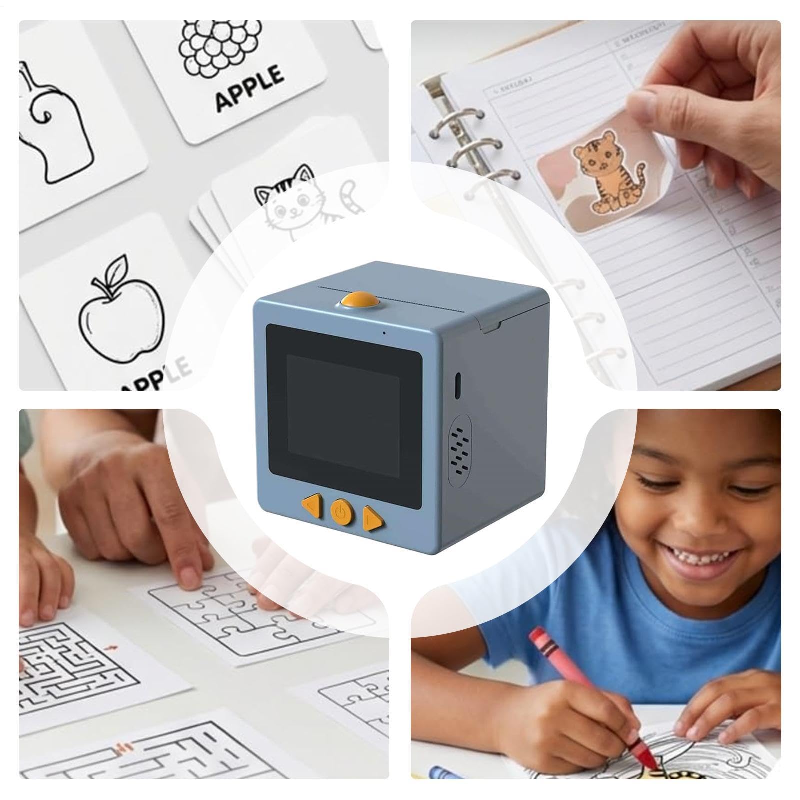 Generico Stampante Adesivi AI, Creatore Adesivi Vocali AI Per Bambini | Adulti, Mini Stampante Termica Etichette Con Display E 3 Rotoli, Macchina Etichette Portatile, Per Forniture Cancelleria