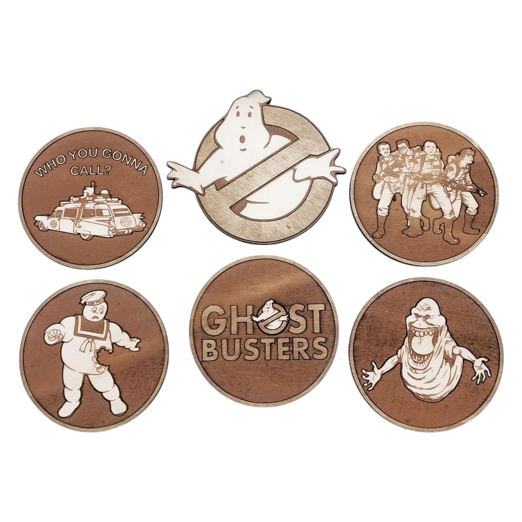Sous-verres en bois Ghostbuster Movie pour tasse et verre