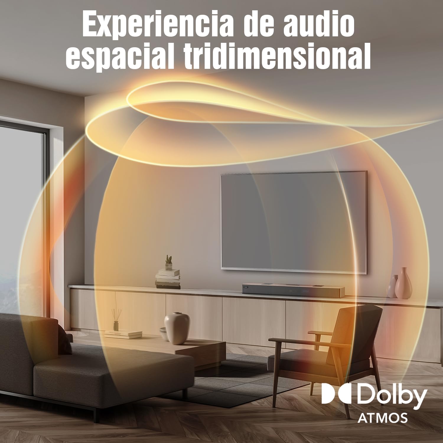 Hiwill Barra de Sonido Dolby Atmos 5.2.2ch de Madera, Barra de Sonido Todo en uno para Smart TV con Doble subwoofer Incorporado, Sistema de Sonido Envolvente de 400W para Altavoz de TV, WoNoble A502