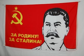 USSR Soviet Union Lenin Stalin Communist Flag 3x5 ft – Red Army Historical Banner for Collectors, History Enthusiasts, Political Memorabilia & Wall Decor – Nylon with Brass Grommets (Stalin 1)