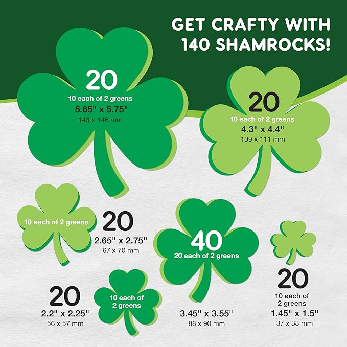 DIY St. Patrick's Day Crafts: 140 Shamrock Cutouts!