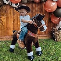 PonyCycle Model U Ride-On Horse Toy for Ages 4-7: 36" Walking Pony with Brake, Chocolate Brown - Kid-Powered Exercise Fun