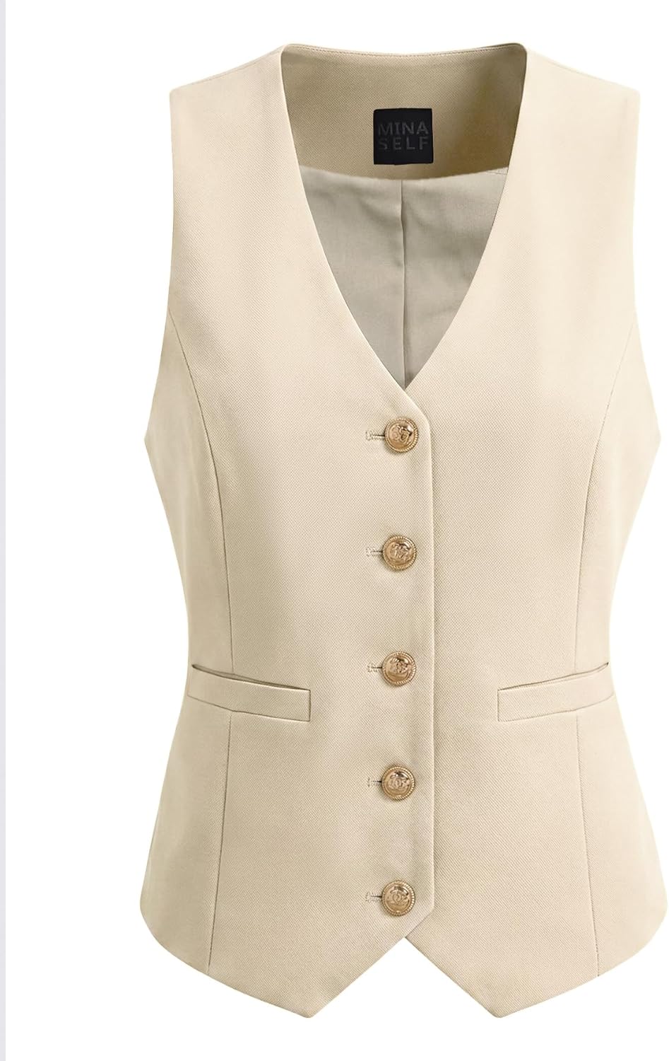 Mina Self 2026 Summer Women's Sleeveless Vest Tops Blazer - V-Neck Lightweight Slim Cropped Trendy Casual Office Work Short - Image 2