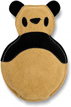 Natural Suede Leather Dog Chew Toy, Panda Shape Interactive Pet Toy for Adult Dogs and Puppies, Durable Design for Daily Chewing, Tug Play and Indoor Training Use