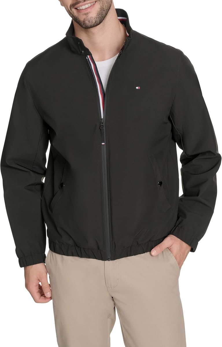 Tommy Hilfiger Mens Stand Collar Bomber Jacket