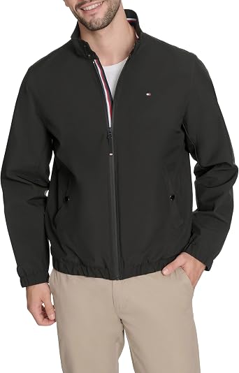 Tommy Hilfiger Mens Stand Collar Bomber Jacket