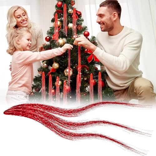 Vista 18 de Boao Guirnalda de flecos de oropel iridiscente de 10000 hebras para decoración de árbol de Navidad, suministros de fiesta de graduación, decoración