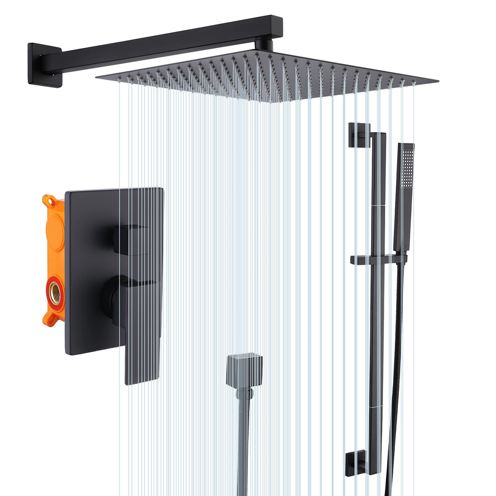 Buy KES Black Shower Set 3Function Concealed Shower System Wall ed, 12