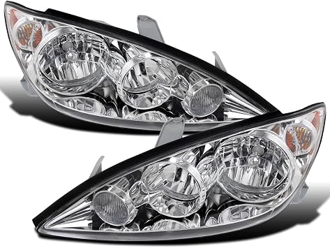 Ronnin - Fits 2005-2006 Toyota Camry US Spec Replacement Headlights Assembly Pair | Chrome