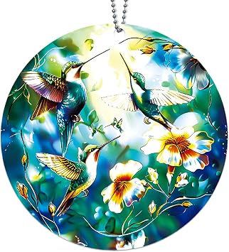 Hummingbird Ornament, Bird Ornaments for Christmas Tree, Humming Birds Suncatcher Ornament, Beautiful Unique Christmas Ornaments - Hummingbird Gifts for Women, Humming Bird Gift Ideas