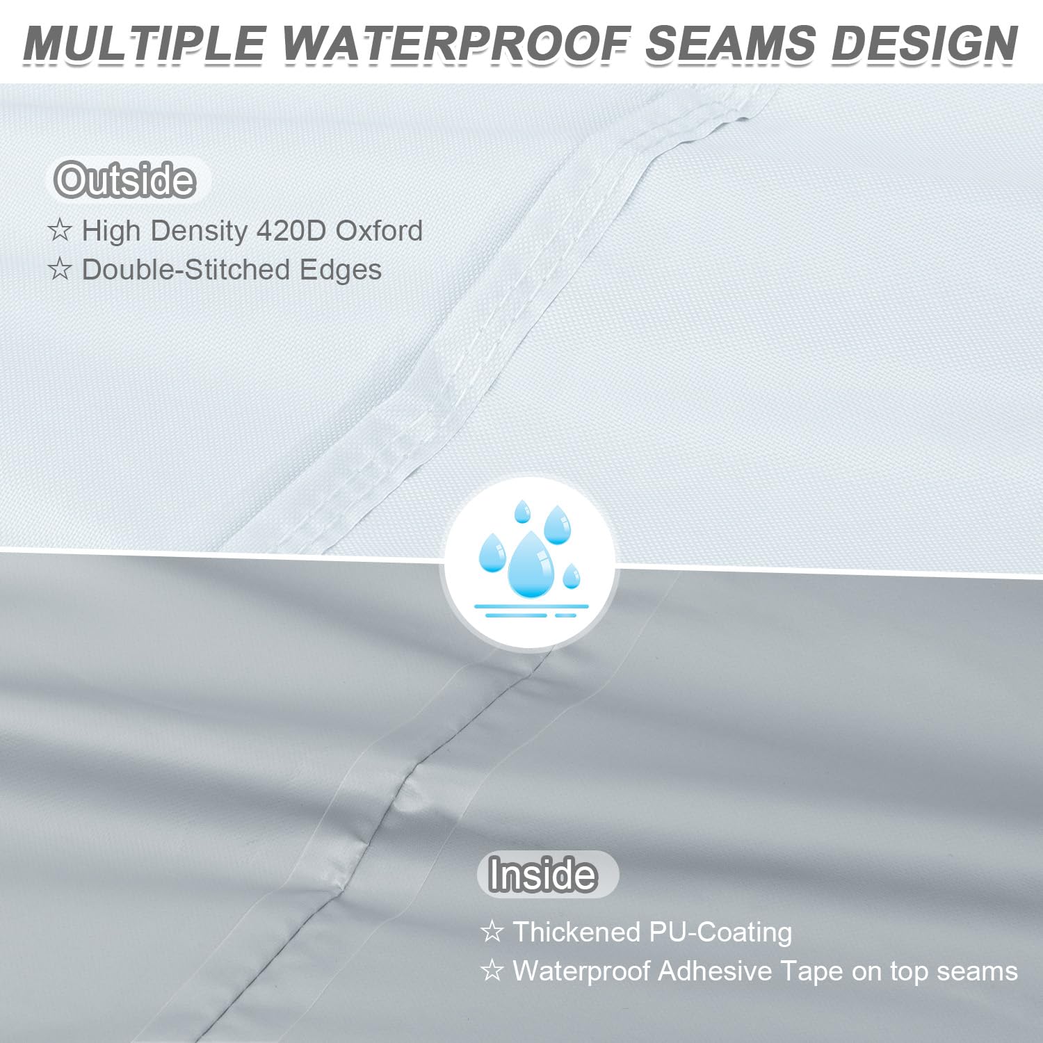 LAMUNI Hoes voor Tuinmeubelen Waterdichte Tuintafelafdekking Winddicht Tuinmeubelhoes 420D Oxford-Stof Terrasmeubelhoes Beschermhoes voor Tuintafels, Zitgroep, Terrasmeubels, 150x120x90cm