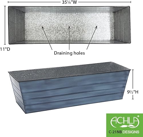 Miniatura 2 de Achla Designs C-21NB Caja de Ventana, Grande, Azul