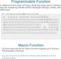 Vista 6 de Koolertron Teclado mecánico para juegos con una sola mano, teclado programable, perilla giratoria de 45 teclas retroiluminadas azulesinterruptores