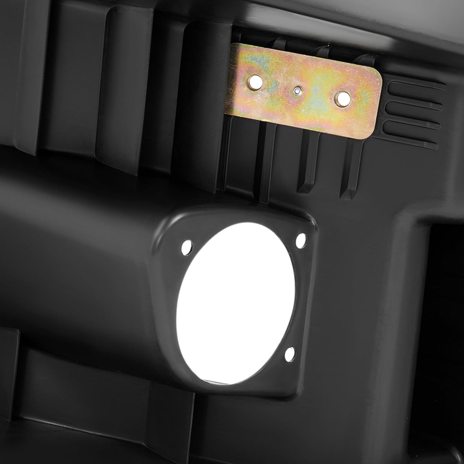 Front Bumper End Cap & Reinforcement Compatible with 2008-2017 Freightliner Cascadia Bumper Cover W/O Fog Light Holes Black - Passenger Side End Corner Extension Inner Mount Support