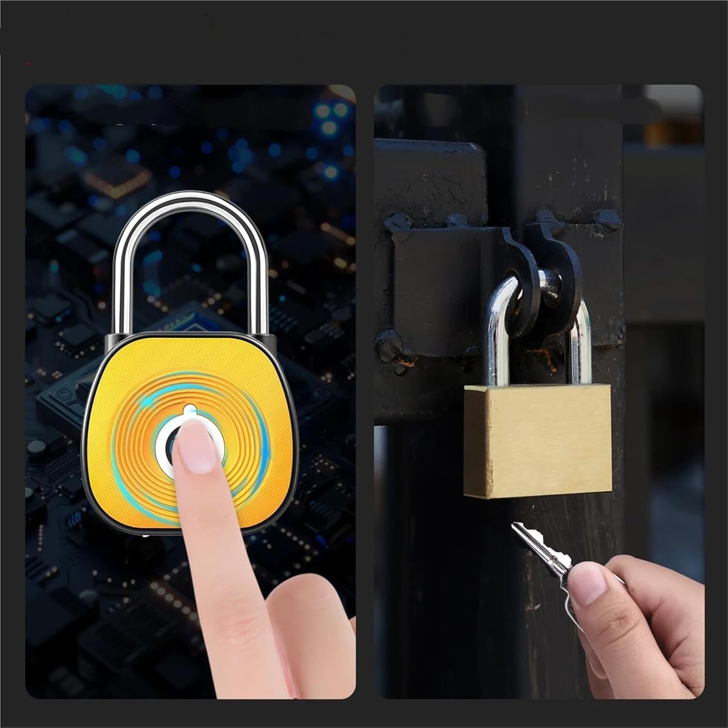 Compatible for NJTY Fingerprint Padlock, Digital Lock for Outdoor, Luggage and Cabinet with USB Charging(Black)