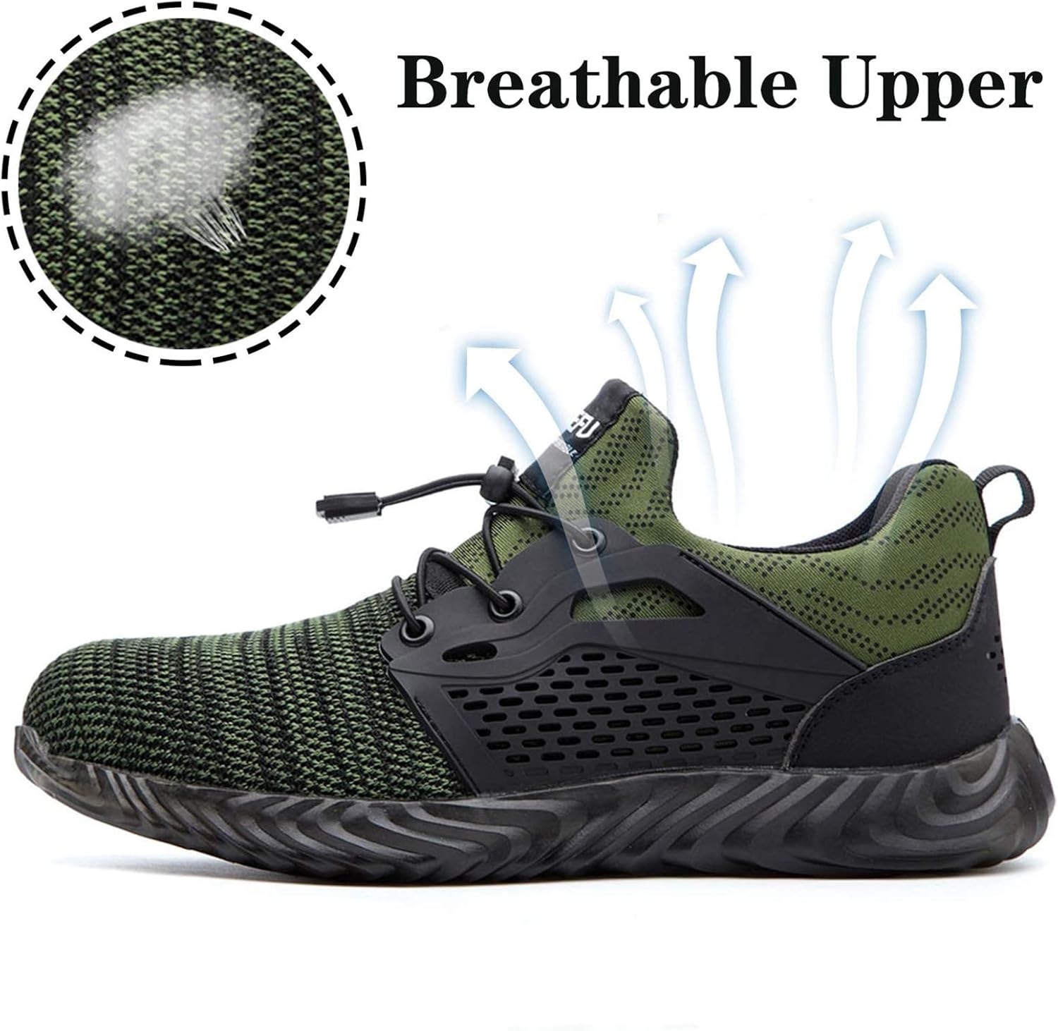 SUADEX Steel Toe Shoes for Men Women Indestructible Steel Toe Sneakers Lightweight Work Safety Shoes Puncture Proof Composite Toe - Image 4