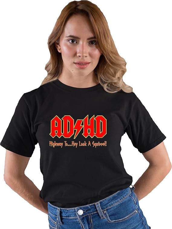 Go All Out Adult ADHD Highway to Hey Look A Squirrel Funny Music T-Shirt