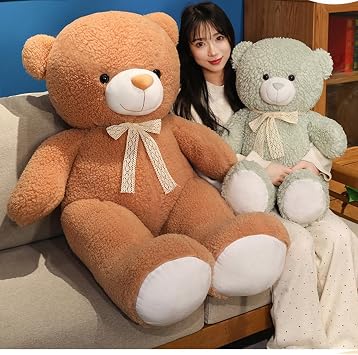 Teddy Bear Plush, Extra Large, Huge Bear, Super Soft, Sleeping Pillow, Khaki, Cute, 70.9 inches 180 cm, Soothing, Comfortable, Interior, Kids, Girlfriend, Christmas Gift