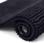 Kitinjoy Tapis de bain antidérapant Chenille, matelas de salle de bain extra doux, matelas pour bain super absorbant pour salle de bains, tapis de bain à sec rapide à la machine, 16"x24", blanc