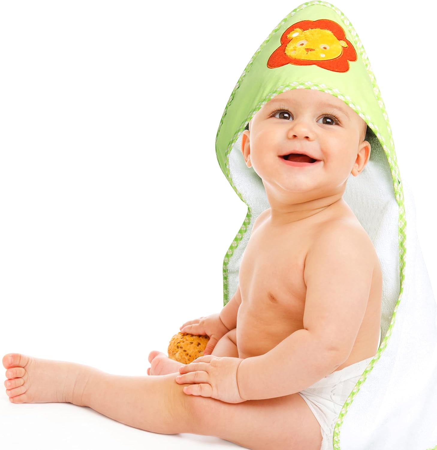 Baby Hooded Towel 100 Cotton Bath Towel with Wash Glove, Washcloth Infant Towels