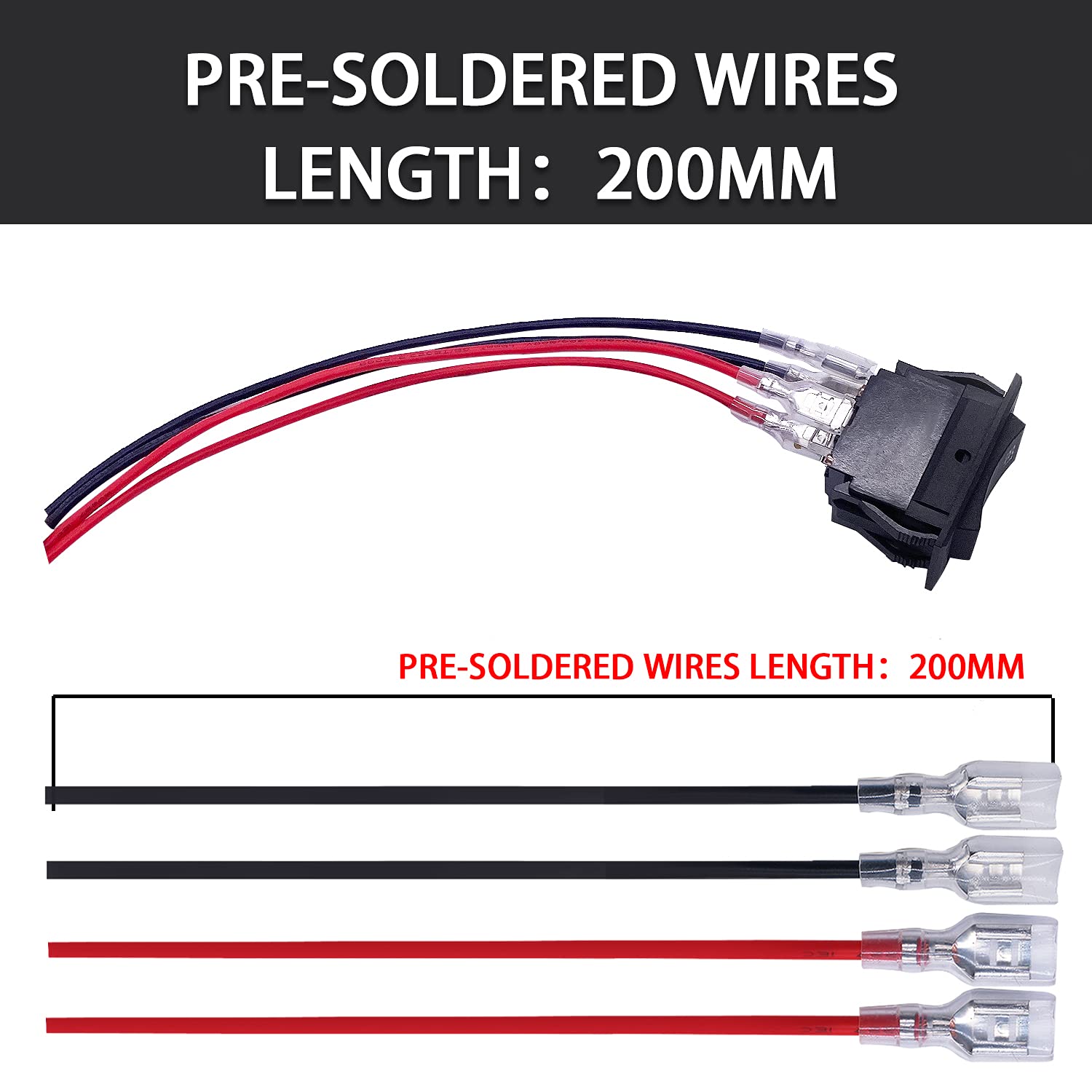 mankk Reverse Polarity Toggle Momentary Rocker Switch Power RV Jack Switch (ON)-Off-(ON) DC Motor Control 4 Pin 4 Wire DPDT for Wheel Tongue Trailer KCD2-7-223-4PIN-X: Industrial & Scientific