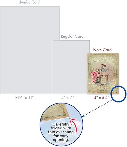 Miniatura 7 de The Best Card Company - 10 tarjetas retro en blanco con sobres (4 x 5.12 pulgadas) - Surtido artístico en caja, tarjetas de notas vintage -