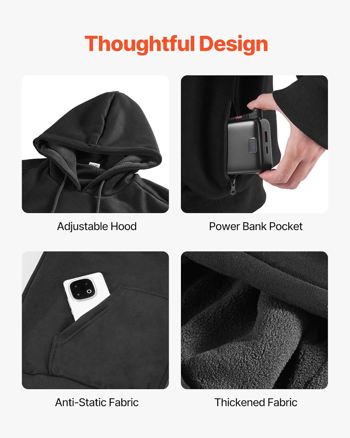 VEVOR Heated Sweatshirt Hoodie for Men Women