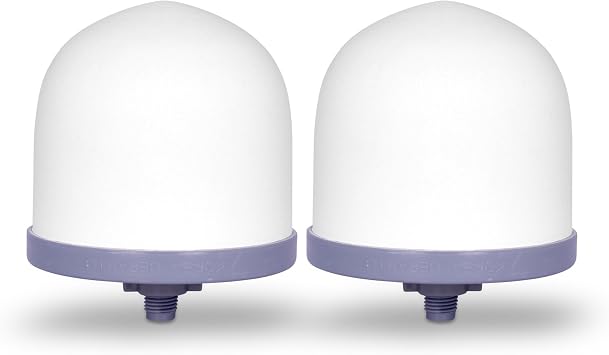 Replacement Ceramic Dome Water Filter 0.2 to 0.5 micron for Countertop & Water Coolers. First Stage of Filtration, Traps all Impurities Set of 2