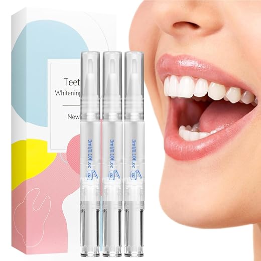 Teeth Whitening Pen, Use Twice a Day for Visibly Whiter Teeth in 1 Week, 4 Pens, 70+ Uses, 1 Month Supply