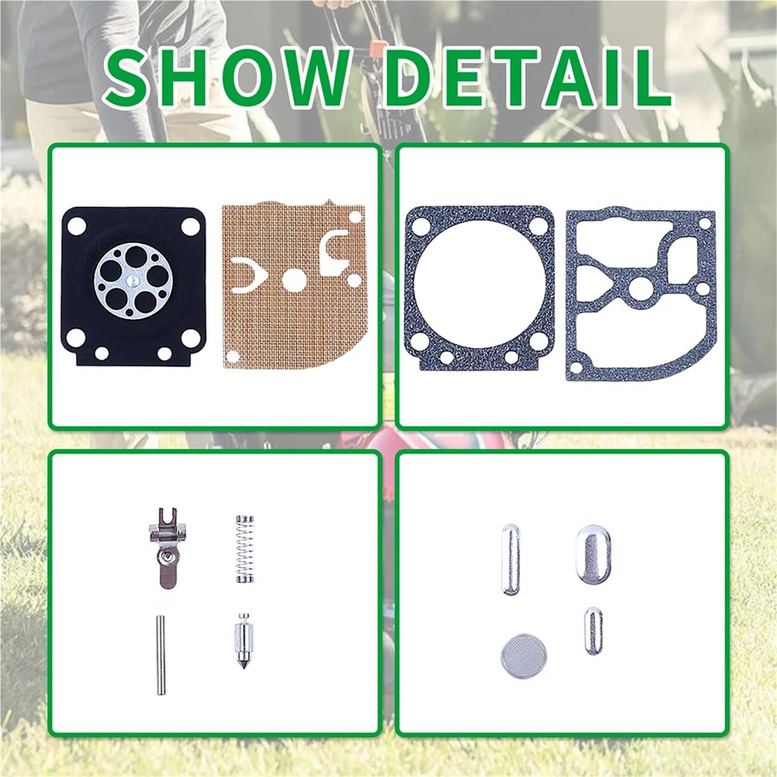 Kit de carburador Kits de reparación de carburador RB-77 compatibles con Zama 180 Zama C1Q-S57B compatibles con motosierras STIHL 017 018 MS170 MS180(Pack of 20)