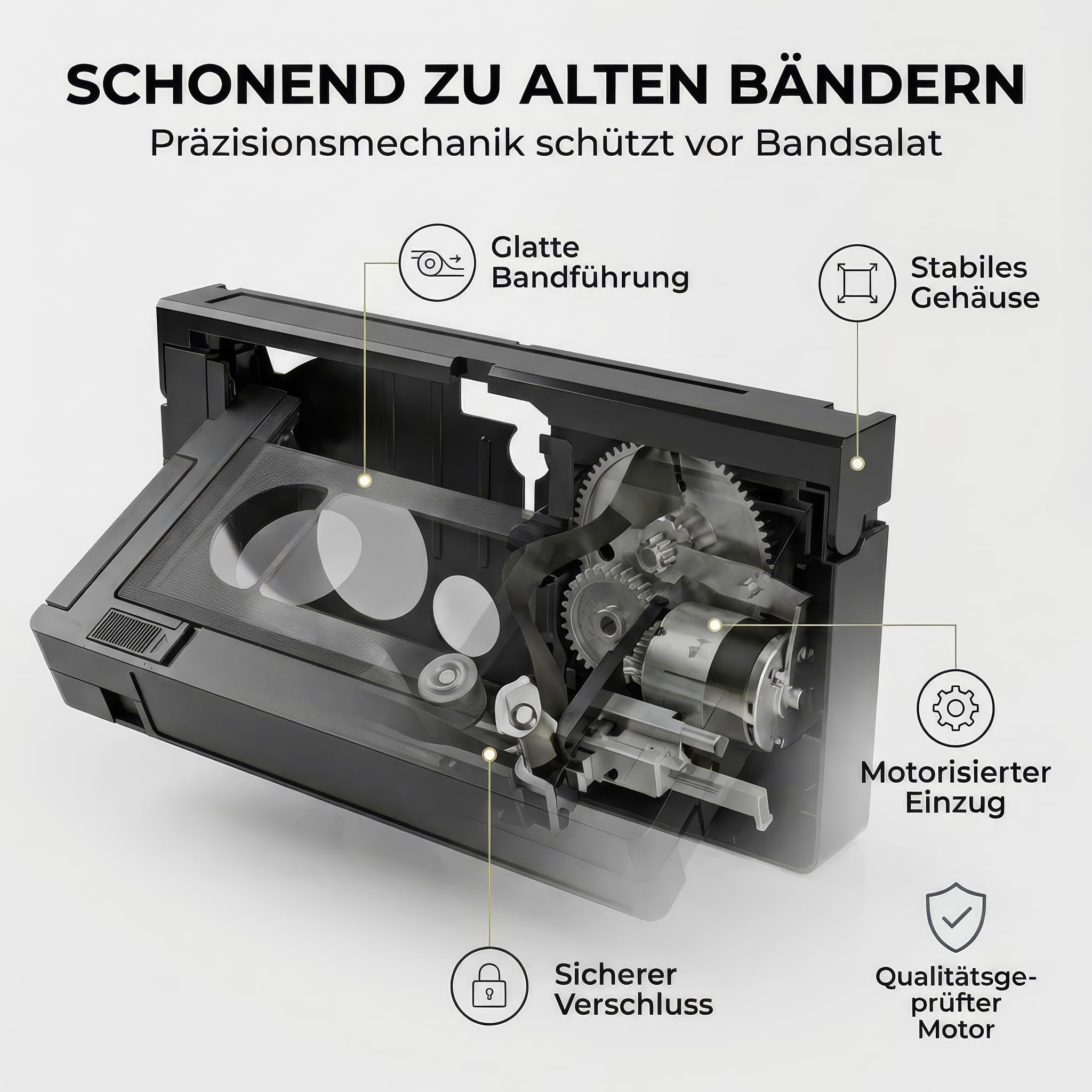 Nedis VHS-Konverter - Konvertierung: VHS-C auf VHS - Plug & Play - Schwarz