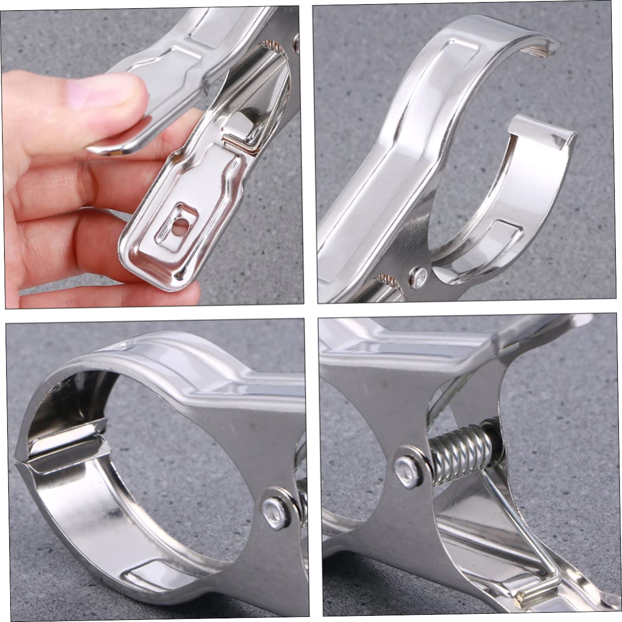 2 Set Molletta Pioli Fermagli Per Asciugare I Vestiti Perni Massa Mollette Appese Spillo Clip Di Fissaggio in Acciaio Inossidabile Clip Di Vestiti Antivento Argento 12 Pezzi*2