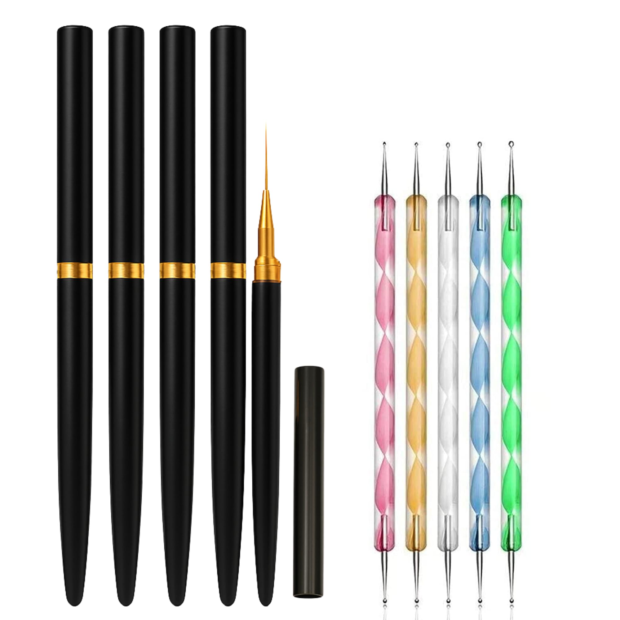 HUDA CRUSH Nail Art Brush Set for Women & Girls 5 pcs Nail Pen & Dotting Tools Kit for Nail Polish & Paint Creative Manicure Design Brushes for Artistic Nail Decoration-image-27