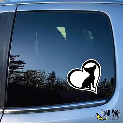 Miniatura 6 de Bad Fish Custom Decals Paquete de 3 calcomanías para automóvil con texto en inglés "I Love My Chihuahua", divertidas y bonitas, vinilo permanente