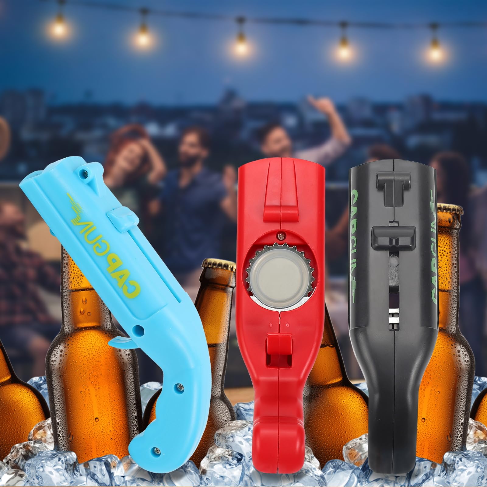 3 Stück Cap Gun Flaschenöffner – Lustige Kronkorken-Pistole Für Bier & Partys