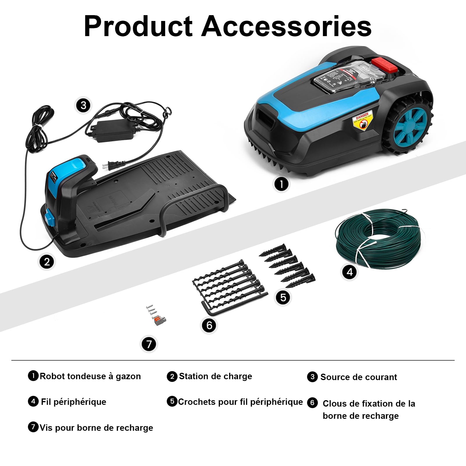 LEADZM Robot Tondeuse sans Fil Automatique 1200m² - Recharge Auto — vue 2