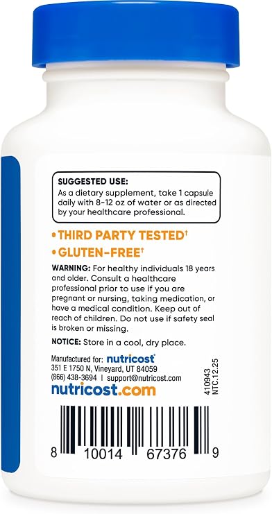 Nutricost Benfotiamine 300mg, 90 Capsules - Gluten Free, Non-GMO, and Vegetarian Friendly Fat Soluble Vitamin B1