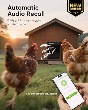 LARKBIRD Automatic Chicken Coop Door with Audio Recall Function, Gray | Solar & Battery Powered, Timer & Light Sensor, Bluetooth App Control, Anti-Pinch System