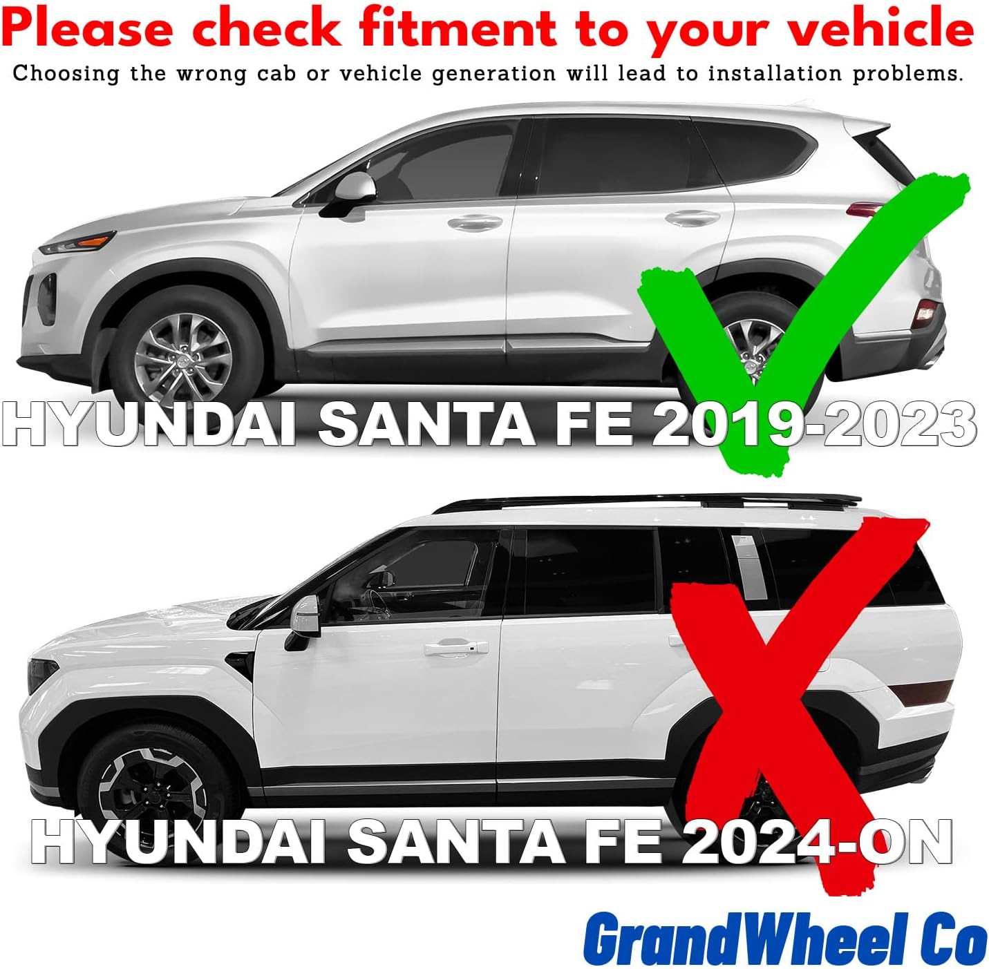 Window Deflectors Smoke Tinted Tape-On Side Window Vent Visor Deflectors Rain Guards Compatible with Hyundai Santa Fe 2019-2023 - 6 pcs. GW0998