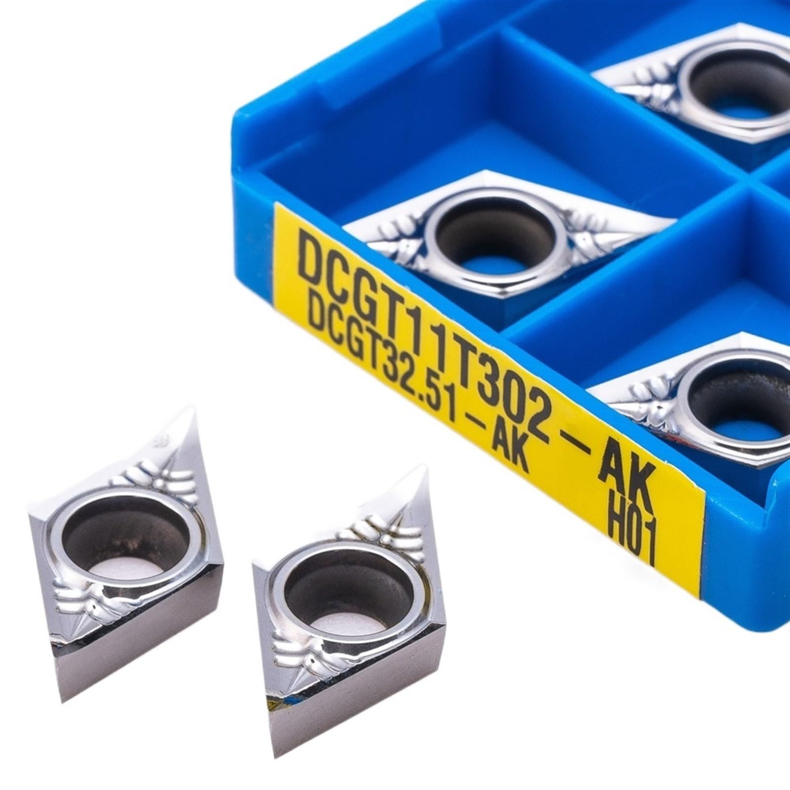 Indexable Carbide Lathe Tool 10PCS DCGT070202 DCGT070204 DCGT11T302 DCGT11T304 DCGT11T308 AK H01 Internal Metal Tool Turning Tool (Size : DCGT11T302 AK H01)