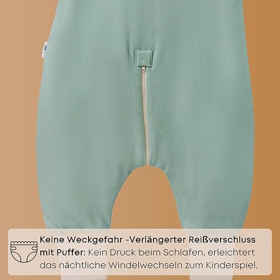 Mababu Babyschlafsack 1.5 TOG mit Füßen, mit Füßen