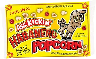 ASS KICKIN' Habanero Microwave Popcorn Bags - 3 Pack - Ultimate Spicy Popcorn Gourmet Gift - Makes a Great Movie Theater Popcorn or Snack Food for Movie Night
