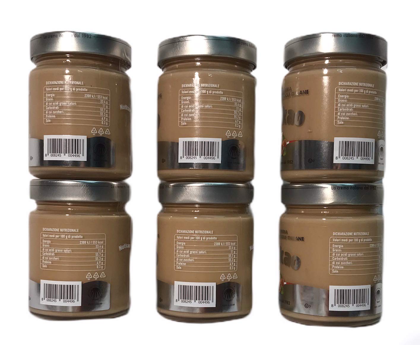 Nutkao gran cremeria 6x350gr crema de leche y avellanas crema de avellanas italiana