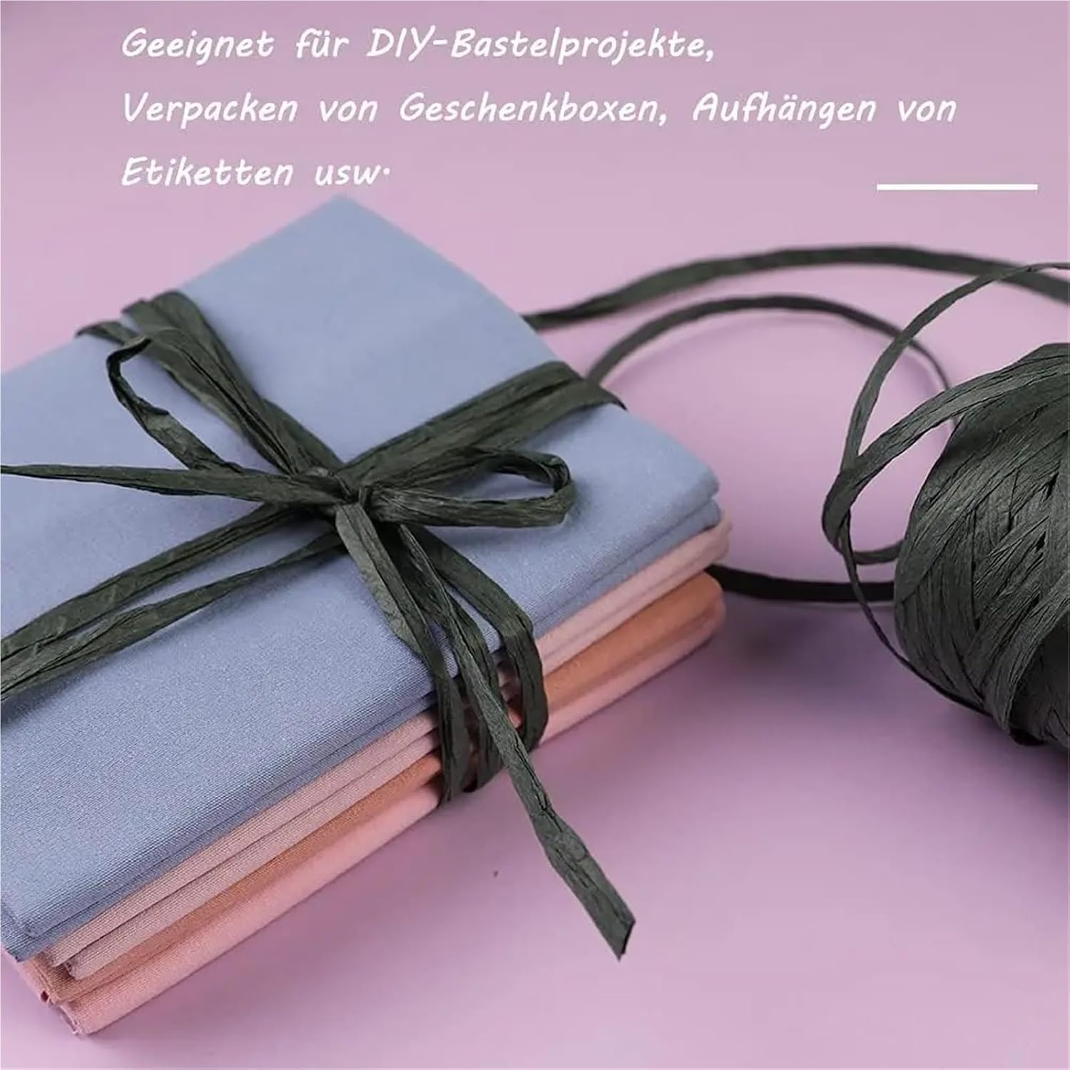Raffia Ribbon for Gift Wrapping 4Rolls 100 m Raffia Ribbons Paper Cord Natural Rope Artistic Gift for Wrapping Weaving and Gardening