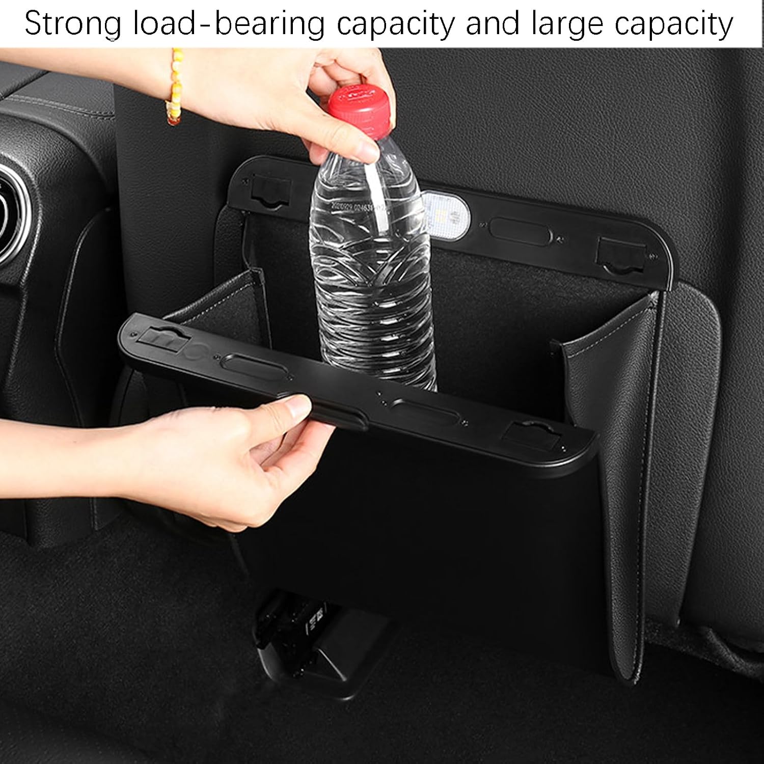 Car Trash Can for Mercedes Benz GLC SUV X254 X253 GLC 53 43/GLC 200 220 260 300 400 2015-2025,Auto Garbage Bag with Smart LED Light & Magnetic Closure,Leakproof Vehicle Garbage Bin