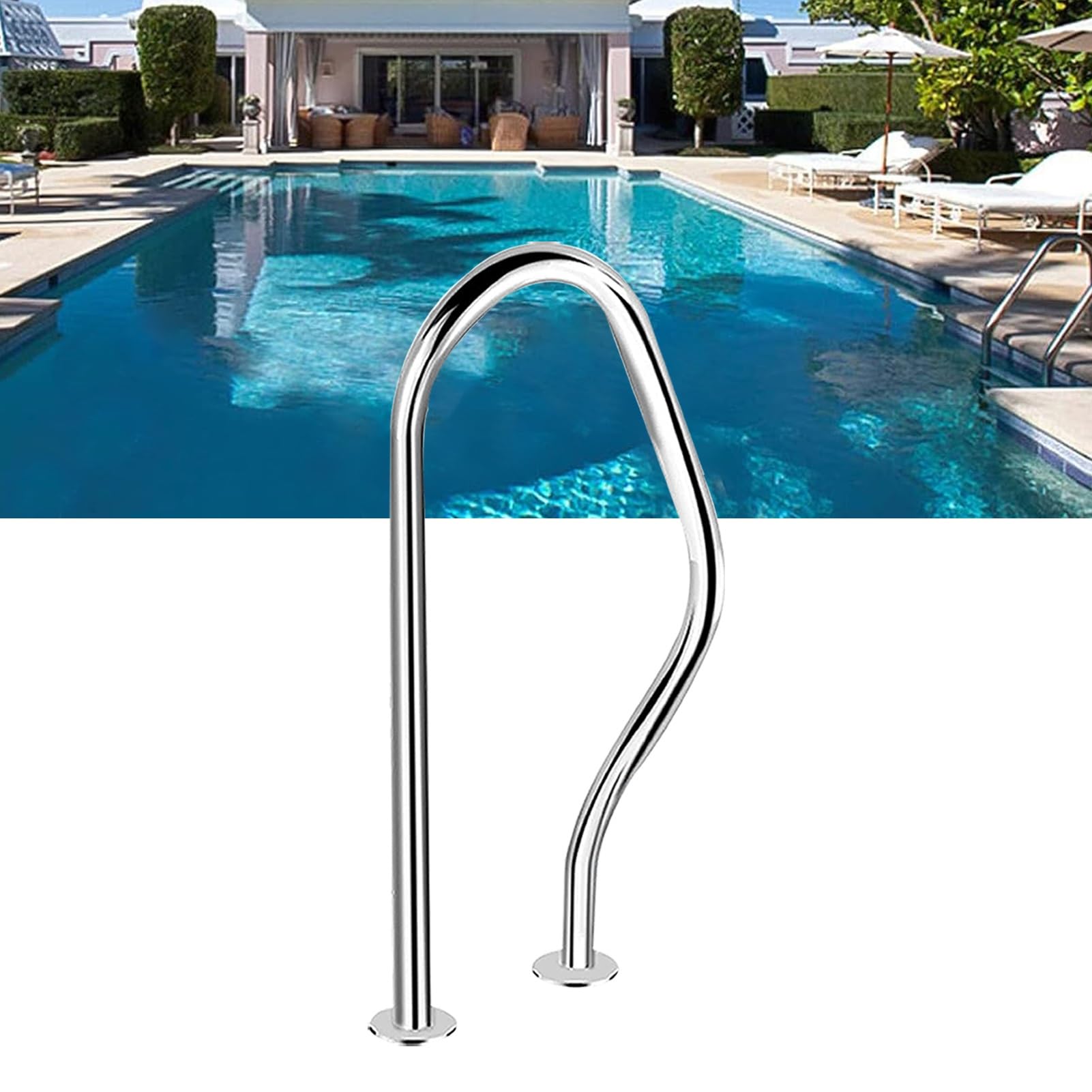 Pasamanos de acero inoxidable para piscina, barra de seguridad antideslizante para entrada y salida segura en piscinas, spas, jacuzzis y parques acuáticos