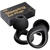 Ear Plugs for Sleeping Noise Cancelling, Reusable Silicone Earplugs for Sleeping, Noise Reduction, Deep Focus, Travel, High Fidelity Hearing Protection, 30dB Noise Reduction(Black)