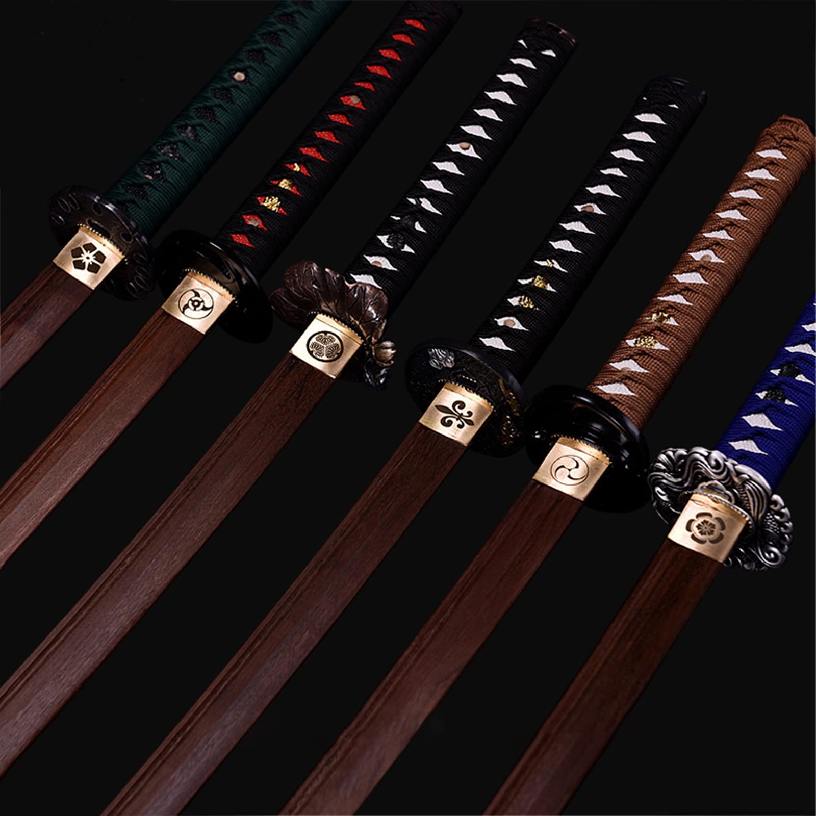 Katana in Legno,Lama in Palissandro Naturale,Bokken Fatto a Mano,Fodero in Legno massello con Vernice Spray,Spada Samurai da 103 cm per Cosplay,Iaido,Kendo,Regali
