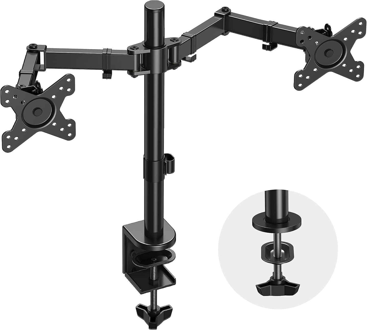 Dual Monitor Stand Mount for 13 to 27" Screens,Heavy Duty Fully Adjustable Dual Monitor Arm Loads up to 17.6lbs per Arm by USX MOUNT